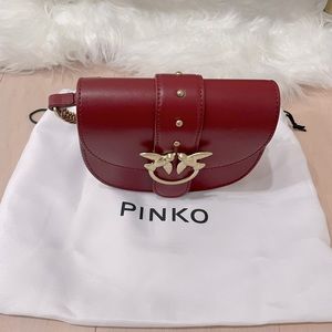 PINKO Swallow Buckle Belt Bag, Red